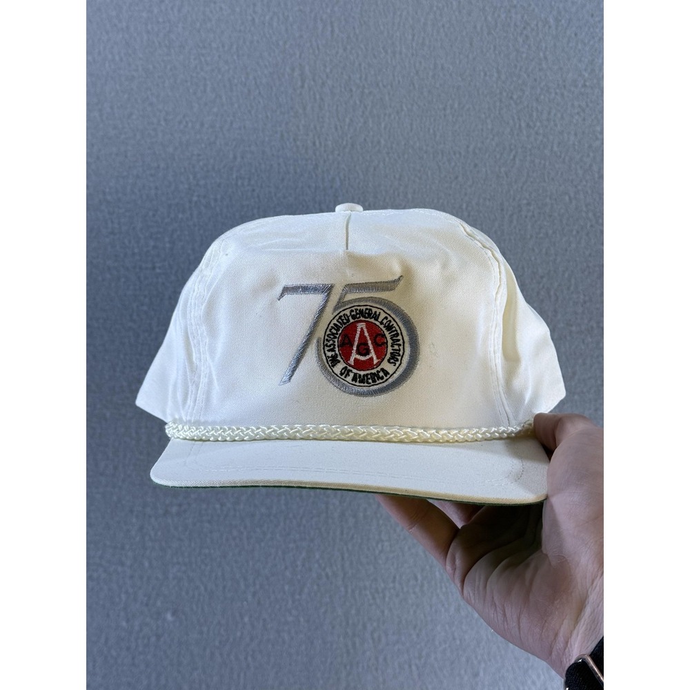 Vintage AGC 75th Anniversary Kati Hat Cap Strap Back Mens One Size White Rope
